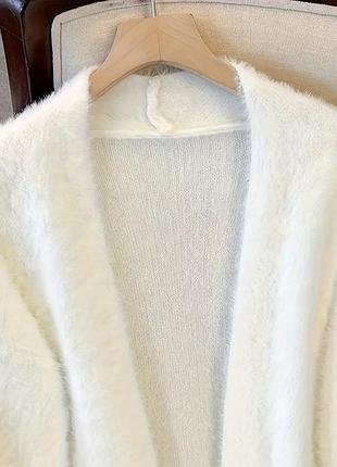 Молочний жіночий кардиган в корейському стилі oversize 3