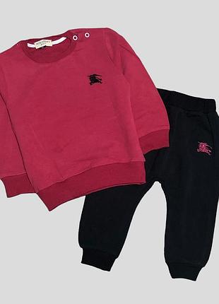 Костюм 2в1: свитшот, брюки, микровелюр тм "burberry brit"