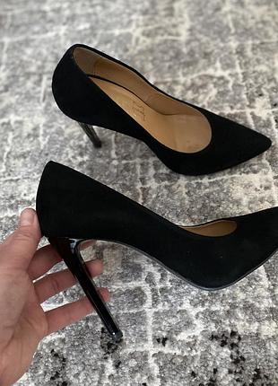 Замшеві туфлі,чорні туфлі,лодочки
