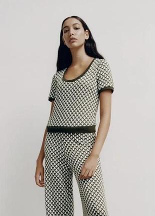 Жіночий топ джемпер із жаккарда zara