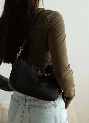 Сумочка женская черная из натуральной кожи