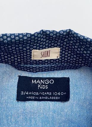 Дитяча сорочка з довгим рукавом mango для хлопчика 4 роки 3