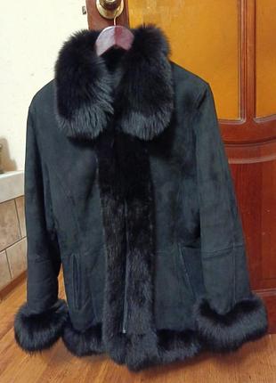 Фірмова натуральна замш/цегейка, м'якенька дублянка .вказ 48р