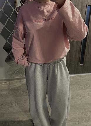 Світшот у пудрово-рожевому кольорі | oversize