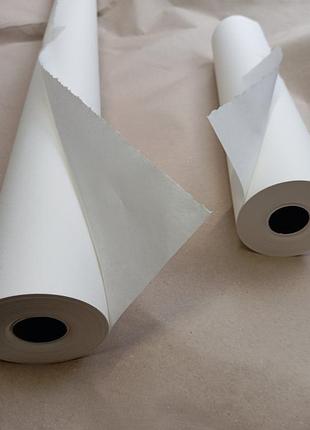 Крафт бумага оберточная белая тонкая в рулоне 84 см*70 метров, плотность 40 г/м2
