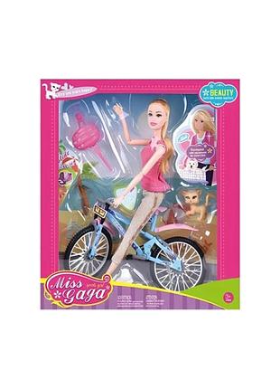 Кукла "miss gaga" с велосипедом и аксессуарами 51803