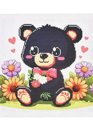 Набор для творчества вышивка крестиком мишка strateg размером 30х30 см ax-304