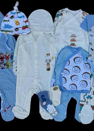 Гарний набір одягу для новонародженого хлопчика, якісний одяг для немовлят літо, зріст 62 см, бавовна