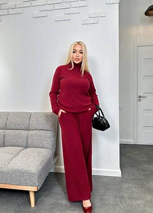 Ангоровый брючный женский костюм норма и батал
