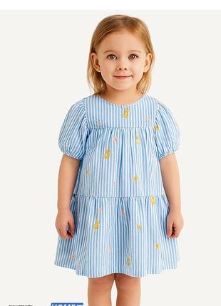 Нежный сарафан с вышитыми цветочками на 5-6 лет