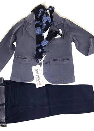 Детские костюмы 1, 2, 3, 4 года турция нарядный для мальчиков серый (кд94) 2 года