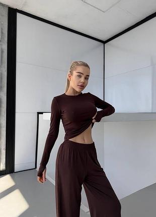 Трендовий жіночий костюм лонг кофта