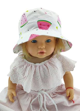 Панама детская 48, 50, 52, 54 размер хлопок для девочки панамка головные уборы белый (пд300) 54 размер