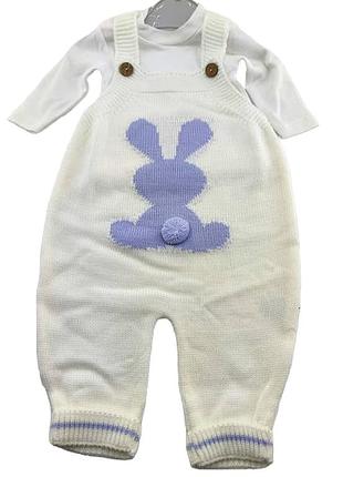 Человечек 3, 6, 9, 12 месяцев турция вязаный для новорожденного на мальчика белый (чн69) 12 месяцев