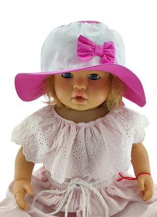 Панама детская 48, 50, 52, 54 размер хлопок для девочки панамка головные уборы малиновый (пд266) 50 размер