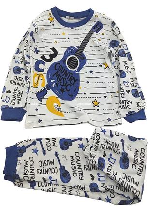 Піжама дитяча 5, 6 років туреччина бавовна з довгими рукавами біла (пжм320) 6 років