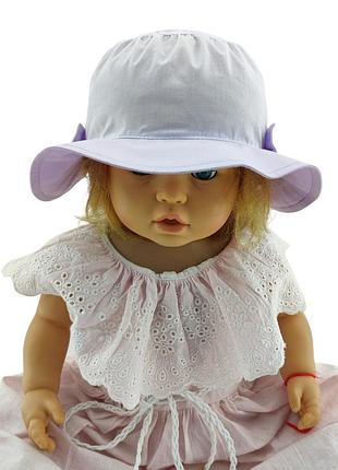 Панама детская 48, 50, 52, 54 размер хлопок для девочки панамка головные уборы фиолетовый (пд270) 50 размер