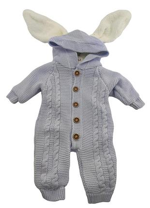 Чоловічок для новонароджених 3, 6, 9 місяців туреччина теплий в'язаний для хлопчика блакитний (чн140) 9 місяців