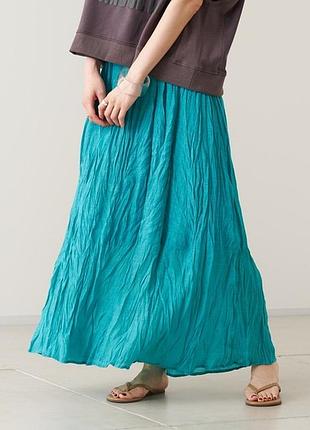 Юбка максі блакитна легка вільна спідниця довга