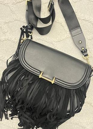 Сумка parfois з бахромою чорна
