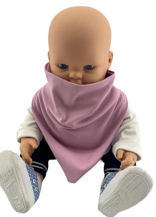 Баф детский трикотажный двойной головные уборы пудровый (шд590)