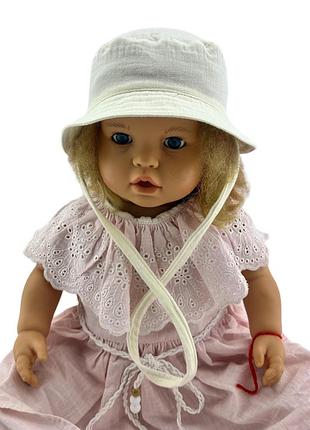 Панама детская 46, 48, 50, 52, 54 размер хлопок для девочки панамка головные уборы молочный (пд314) 54 размер