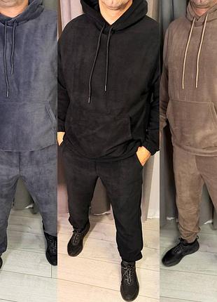 Теплый флисовый мужской костюм на холодную погоду, домашний флисовый мужской костюм, флисовый мужской спортивный костюм