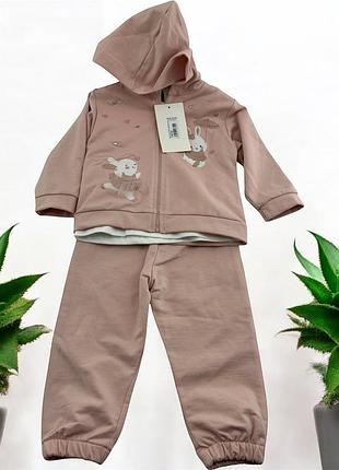 Костюм 9, 12, 18, 24 месяцев турция костюм для новорожденного набор на девочку бежевый (кдн194) 18 месяцев