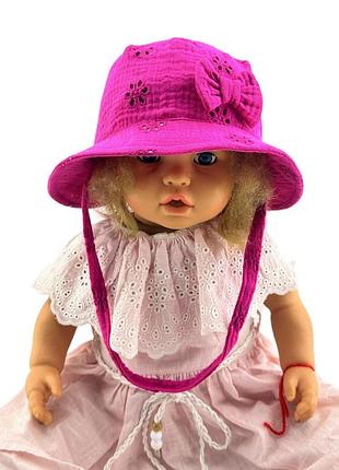 Панама детская 46, 48, 50, 52, 54 размер хлопок для девочки панамка головные уборы малиновый (пд310) 54 размер