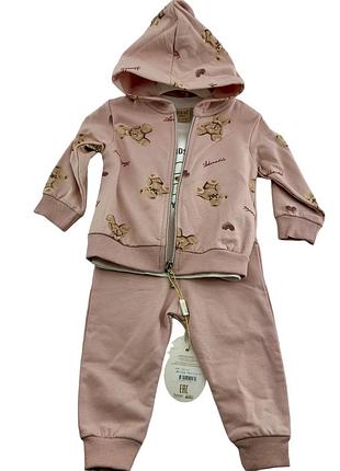 Костюм 9, 12, 18, 24 місяці туреччина костюм для новонародженого набору на дівчинку бежевий (кдн180) 12 місяців