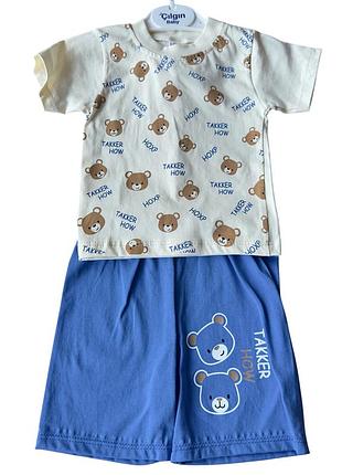 Дитячі костюми 1, 2, 3 роки туреччина літній із шортами для хлопчиків білий