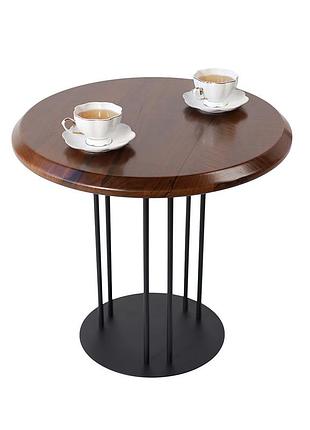 Журнальний стіл "олександрит", горіх світлий d600 мм/чорний каркас