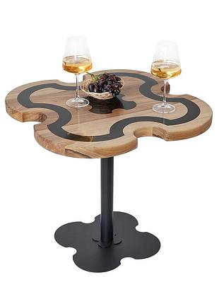 Журнальний стіл "агат чорний", горіх 700*700 мм/чорний каркас