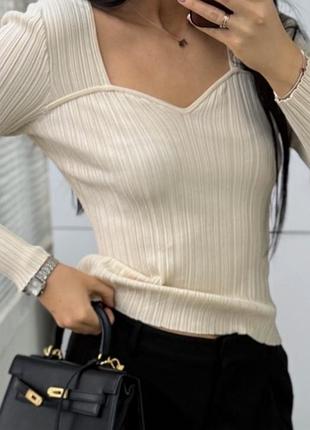 Лонгслів з акцентним декольте   h&m 3