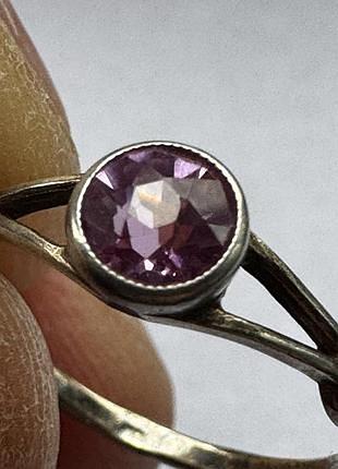 Вінтажне кільце в радянському стилі зі срібла 875 проби із сапфіром для жінок