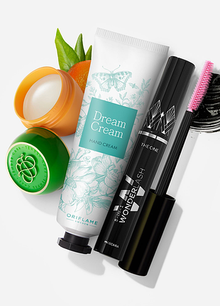 Тушь черная + крем для рук + смягчающее средство