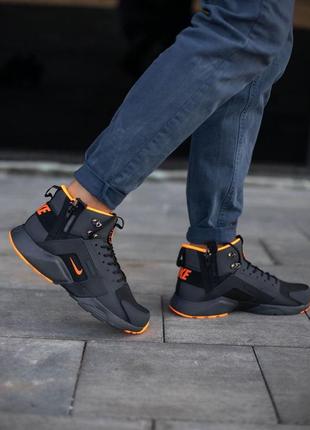 Мужские кроссовки nike huarache acronym black/orange