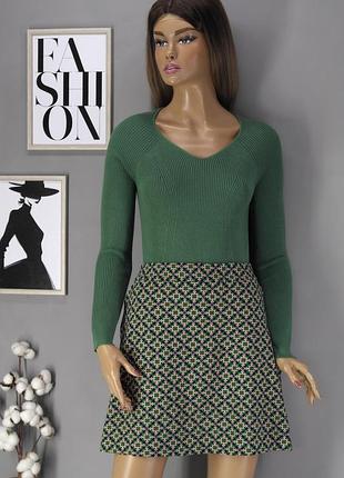 Брендовая юбка мини "boden" с принтом. размер uk16.