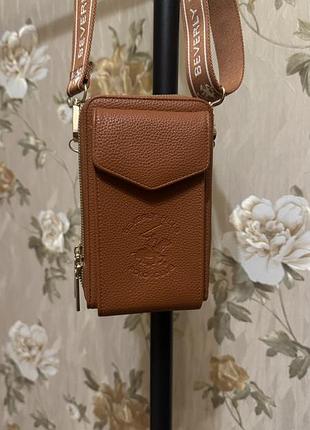 Сумка для телефону beverly hills polo club карамельний
