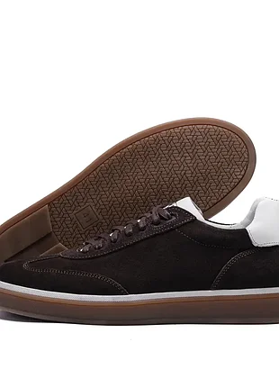 Чоловічі шкіряні кросівки brown velvet