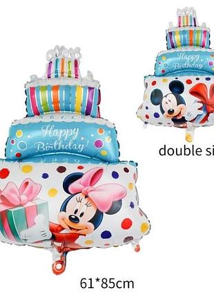 Повітряна куля з фольги у формі триярусного торта висота 80 см