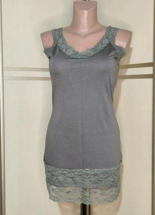 Нічна сорочка  жіноча трикотажна з мереживом