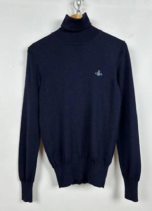 Шерстяной гольф, водолазка vivienne westwood navy blue turtleneck wool jumper sweater