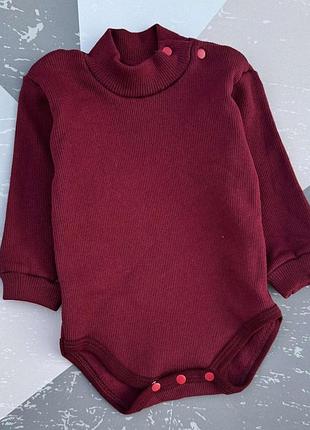 Боди-водолазка, рубчик с начесом тм "птичка" 74 см