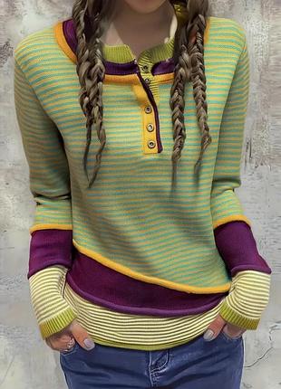 Стильний джемпер, светр, пуловер, р. м, наш 42-48, смужка