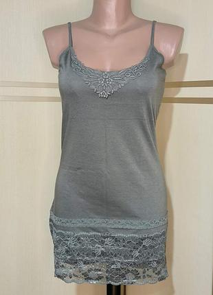 Ночная рубашка женская трикотажная с кружевом