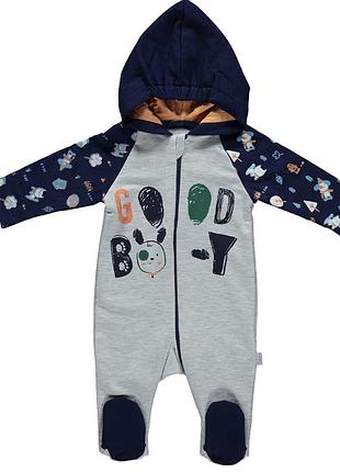 Ромпер "good boy", двунитка з начосом тм "bebetto" 68 см