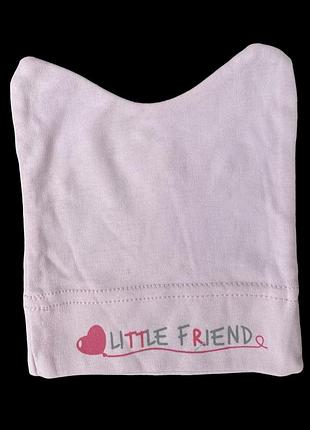Шапочка "little friend", интерлок тм "sweet mario" 3-6 міс, розовый, 40 см