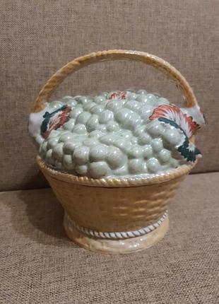 Корзинка керамическая декоративная 22см×23см в идеальном состоянии