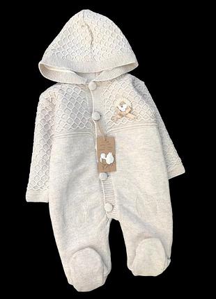 Комбінезон з капюшоном "бутоньєрка", вовна "caramell"